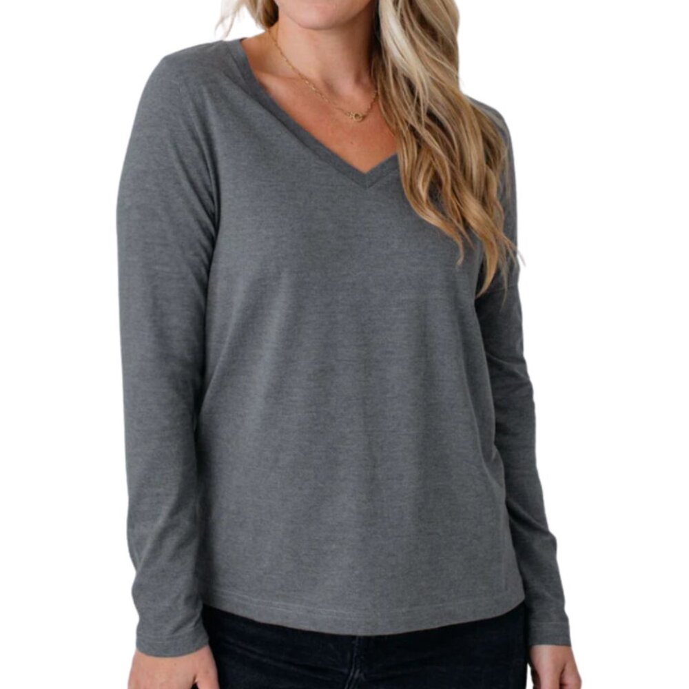 Beyond Yoga Dream Knit Long Sleeve Lightweight Modal Charcoal Gray SZ Large